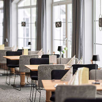 Restaurant in a hotel.