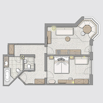 Flat floor plan.