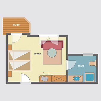 Grundriss eines Zimmers.