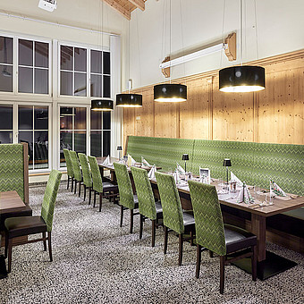 Ein Essensbereich im Hotel.