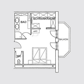 Floor plan of a room.