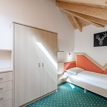 View into a single room.